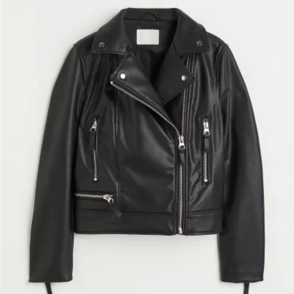 Biker faux leather jacket!
